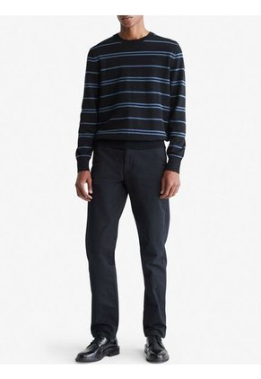 Saco Negro Tejido A Rayas En Algodón Compacto Calvin Klein