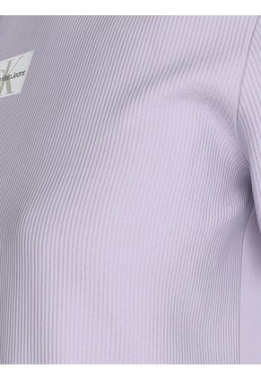 Camiseta Morado Slim De Canalé De Algodón Calvin Klein