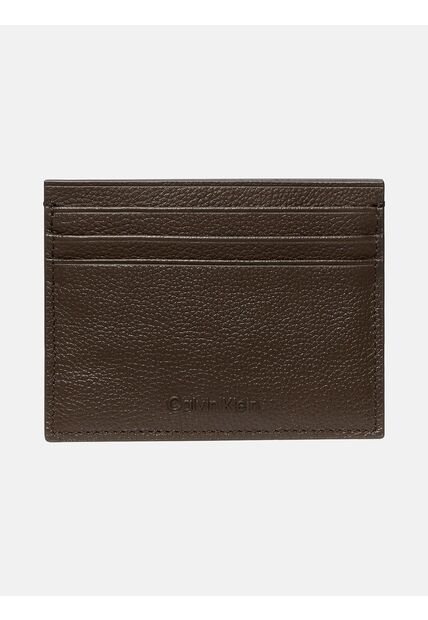 Tarjetero Chocolate De Cuero Con RFID Calvin Klein