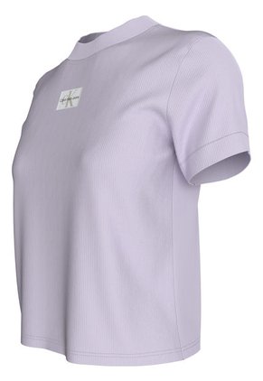 Camiseta Morado Slim De Canalé De Algodón Calvin Klein