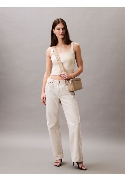 Jeans Blanco Rectos Estilo 90s Con Lavado Tiza Calvin Klein