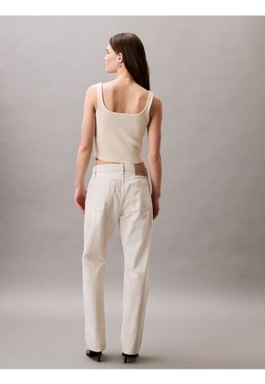 Jeans Blanco Rectos Estilo 90s Con Lavado Tiza Calvin Klein