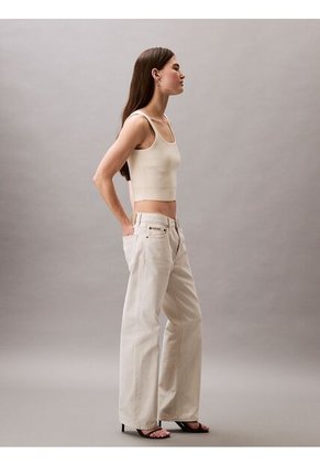 Jeans Blanco Rectos Estilo 90s Con Lavado Tiza Calvin Klein