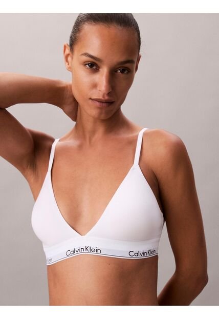Bralette Blanco Triangular - Icon Cotton Modal Calvin Klein
