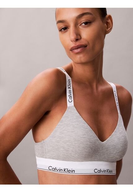 Corpiño Gris Con Forro Ligero - Icon Cotton Modal Calvin Klein