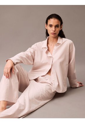 Pantalón Blanco Largo Ancho De Pijama - Cotton Poplin Calvin Klein