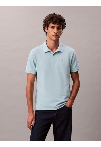 Polo Celeste Clásico De Piqué De Algodón Calvin Klein