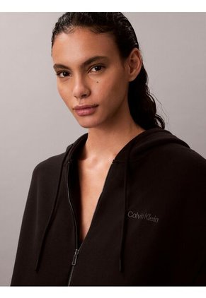 Buzo Negro De Estar Por Casa Con Capota Y Cremallera Calvin Klein
