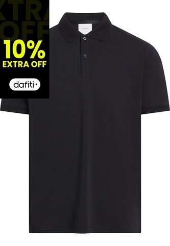 Polo Negro Con Logotipo En El Pliegue De Botones Calvin Klein Calvin Klein