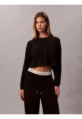 Saco Negro De Estar En Casa Cropped Con Logo Calvin Klein Calvin Klein