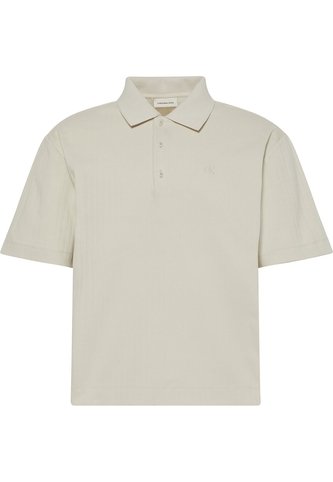 Polo Beige Relaxed De Manga Corta Con Tejido De Canalé Calvin Klein Calvin Klein