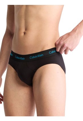 Pack De 3 Hip Brief Negro - Cotton Stretch Wicking Calvin Klein
