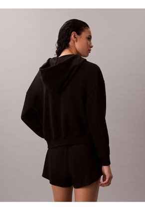Buzo Negro De Estar Por Casa Con Capota Y Cremallera Calvin Klein