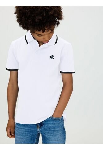 Polo Blanco Regular Con Ribetes A Contraste Calvin Klein Calvin Klein