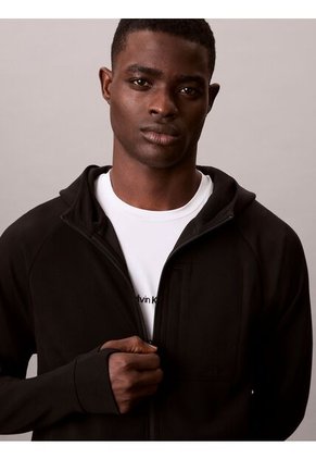 Buzo Negro Con Capota Y Cremallera De Viaje Calvin Klein