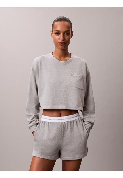 Pantalonetas Gris De Estar Por Casa Con Logo Calvin Klein