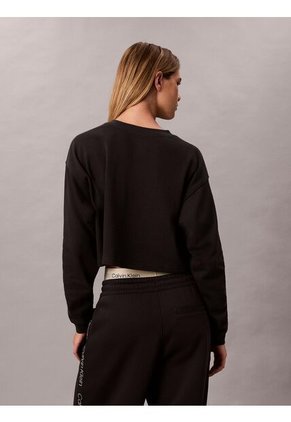 Saco Negro De Estar En Casa Cropped Con Logo Calvin Klein