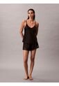 Conjunto Negro De Pantaloneta Y Camisola De Pijama - Satin Calvin Klein de Calvin Klein