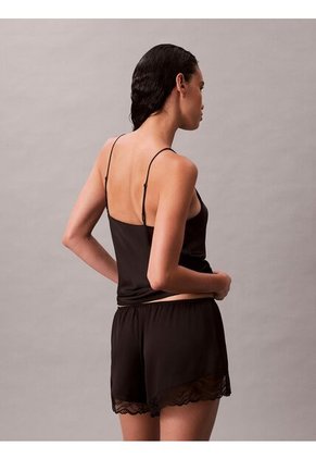 Conjunto Negro De Pantaloneta Y Camisola De Pijama - Satin Calvin Klein