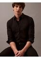 Camisa Negra Slim Fit Elástica De Manga Larga Calvin Klein de Calvin Klein