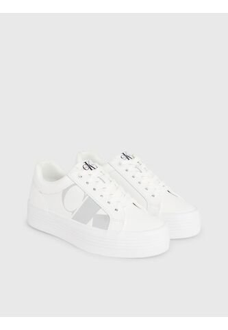 Tenis Blanco De Plataforma De Cuero Calvin Klein Calvin Klein