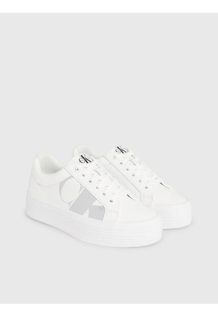 Tenis Blanco De Plataforma De Cuero Calvin Klein