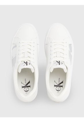 Tenis Blanco De Plataforma De Cuero Calvin Klein