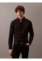 Camisa Negra Slim Fit Elástica De Manga Larga Calvin Klein de Calvin Klein