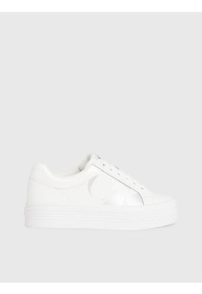 Tenis Blanco De Plataforma De Cuero Calvin Klein