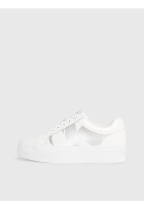 Tenis Blanco De Plataforma De Cuero Calvin Klein