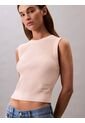 Saco Rosa Tejido Sin Mangas Con Cuello Redondo De Canalé Suave Calvin Klein de Calvin Klein