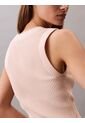 Saco Rosa Tejido Sin Mangas Con Cuello Redondo De Canalé Suave Calvin Klein de Calvin Klein