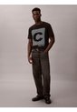 Camiseta Negra De Manga Corta Con Estampado Gráfico A Rayas Calvin Klein de Calvin Klein