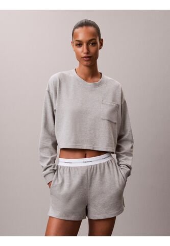 Saco Gris De Estar En Casa Cropped Con Logo Calvin Klein Calvin Klein