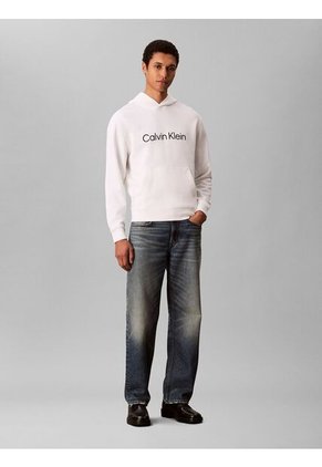 Buzo Blanco Con Capucha De Corte Regular Calvin Klein