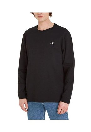 Camibuzo Negro Con Logotipo Bordado Para Hombre Calvin Klein