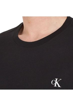 Camibuzo Negro Con Logotipo Bordado Para Hombre Calvin Klein