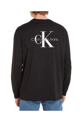 Camibuzo Negro Con Logotipo Bordado Para Hombre Calvin Klein