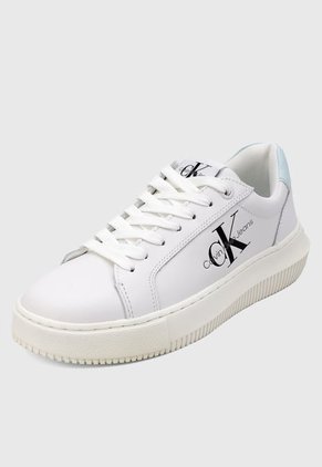 Tenis Lifestyle Blanco-Beige-Azul Claro Calvin Klein