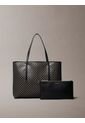 Bolso Negro Tote Pequeño Con Logo Monograma Con Bolsito Calvin Klein de Calvin Klein