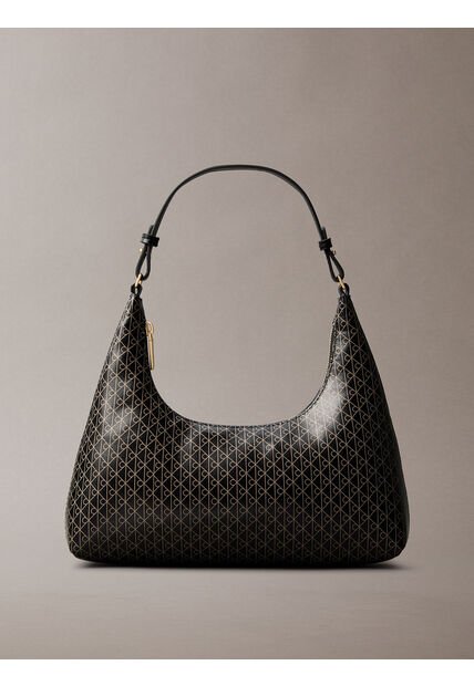 Bolso Negro De Hombro Con Logo Monograma En Todo El Artículo Calvin Klein