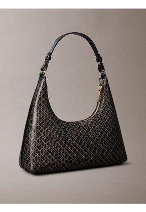 Bolso Negro De Hombro Con Logo Monograma En Todo El Artículo Calvin Klein