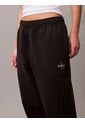 Jogger Negro De Felpa Con Monograma Estampado Calvin Klein de Calvin Klein