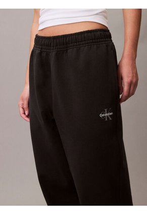 Jogger Negro De Felpa Con Monograma Estampado Calvin Klein