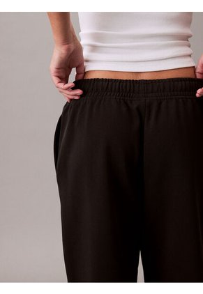 Jogger Negro De Felpa Con Monograma Estampado Calvin Klein