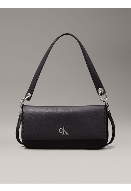 Bolso Negro De Hombro Minimal Monograma Calvin Klein