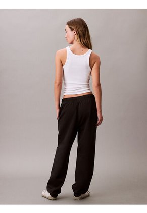 Jogger Negro De Felpa Con Monograma Estampado Calvin Klein