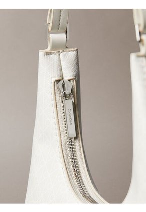 Bolso Blanco De Hombro Con Logo Monograma En Todo El Artículo Calvin Klein