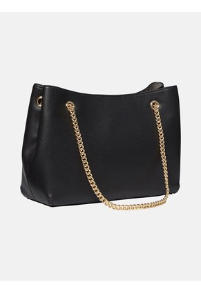 Bolso Negro De Hombro Con Monograma Calvin Klein
