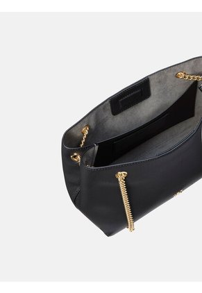 Bolso Negro De Hombro Con Monograma Calvin Klein